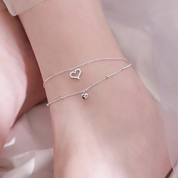Double Strand 4mm CZ Charm Anklet main image 1